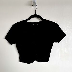 Zara black cropped tee